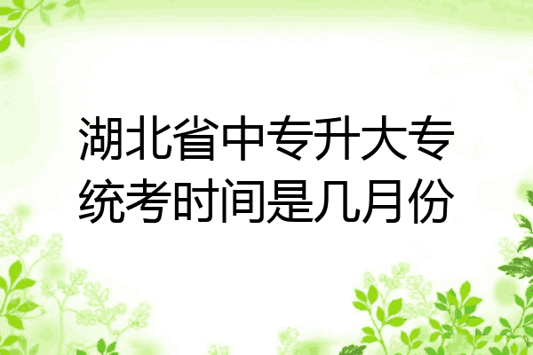 湖北省中专升大专统考时间是几月份