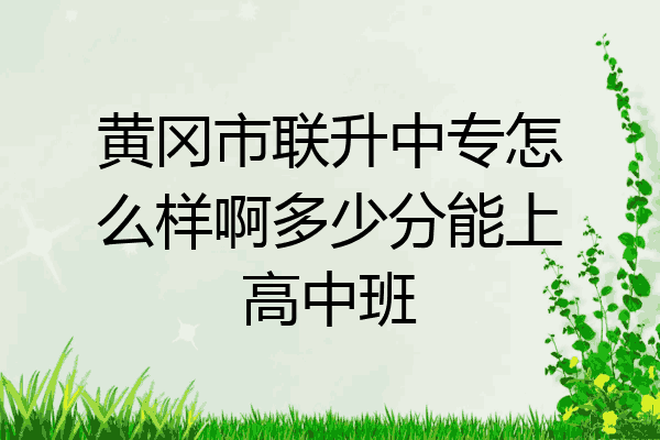 黄冈市联升中专怎么样啊多少分能上高中班