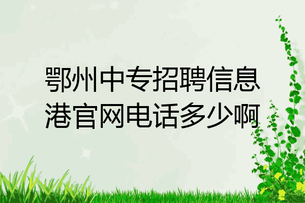 鄂州中专招聘信息港官网电话多少啊
