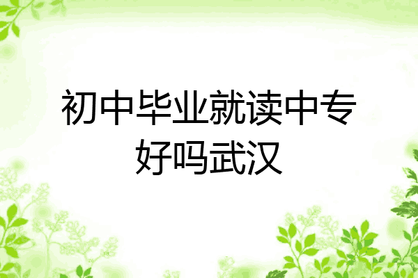 初中毕业就读中专好吗武汉