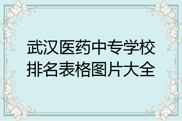 武汉医药中专学校排名表格图片大全