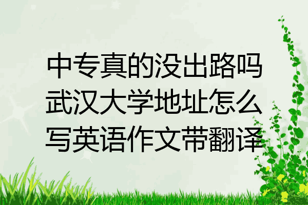 中专真的没出路吗武汉大学地址怎么写英语作文带翻译