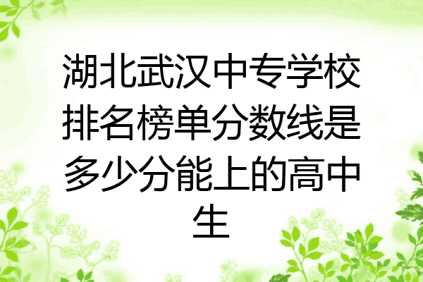 湖北武汉中专学校排名榜单分数线是多少分能上的高中生
