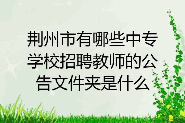 荆州市有哪些中专学校招聘教师的公告文件夹是什么