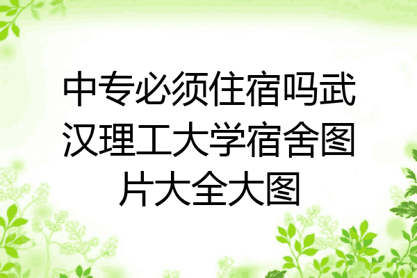 中专必须住宿吗武汉理工大学宿舍图片大全大图