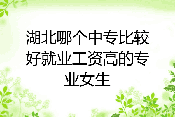 湖北哪个中专比较好就业工资高的专业女生