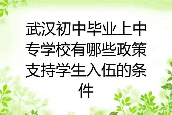 武汉初中毕业上中专学校有哪些政策支持学生入伍的条件