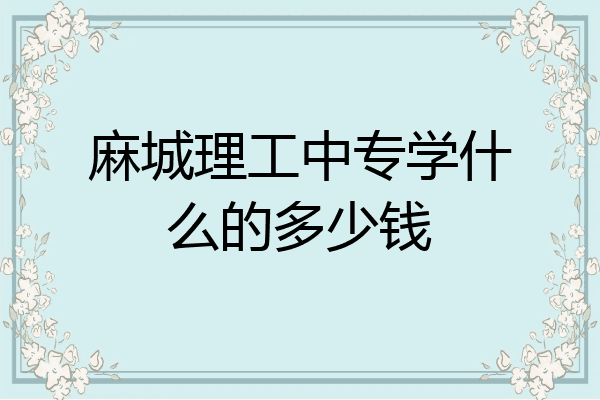 麻城理工中专学什么的多少钱