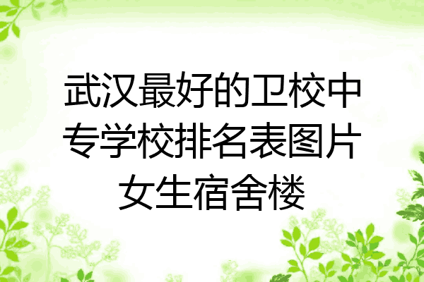 武汉最好的卫校中专学校排名表图片女生宿舍楼