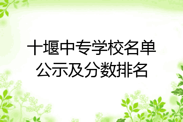 十堰中专学校名单公示及分数排名