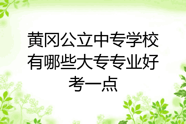 黄冈公立中专学校有哪些大专专业好考一点