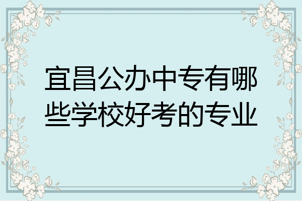 宜昌公办中专有哪些学校好考的专业