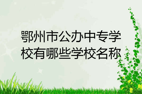 鄂州市公办中专学校有哪些学校名称