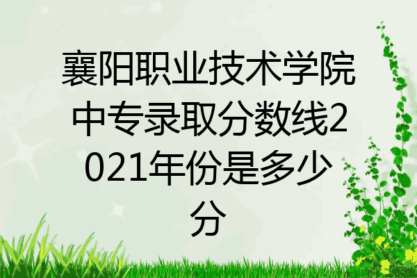 襄阳职业技术学院中专录取分数线2021年份是多少分