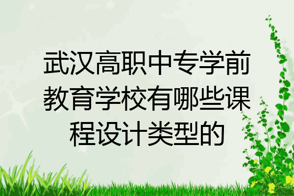 武汉高职中专学前教育学校有哪些课程设计类型的