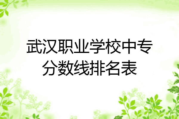 武汉职业学校中专分数线排名表