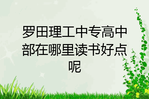 罗田理工中专高中部在哪里读书好点呢