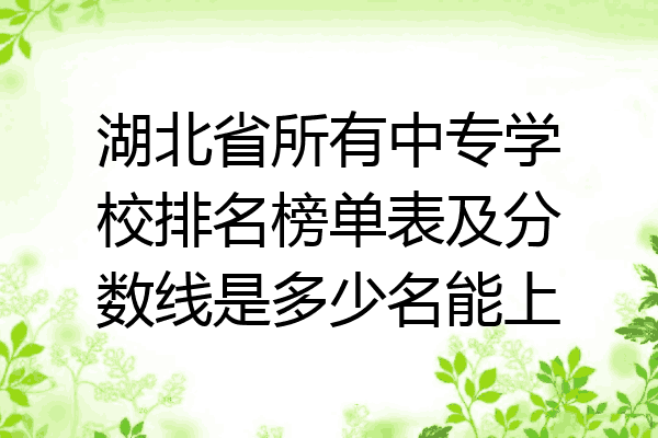 湖北省所有中专学校排名榜单表及分数线是多少名能上
