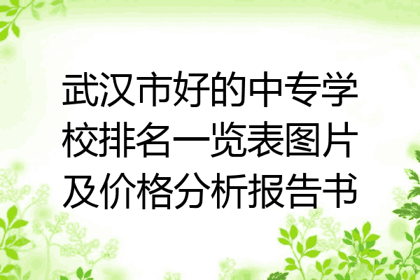 武汉市好的中专学校排名一览表图片及价格分析报告书