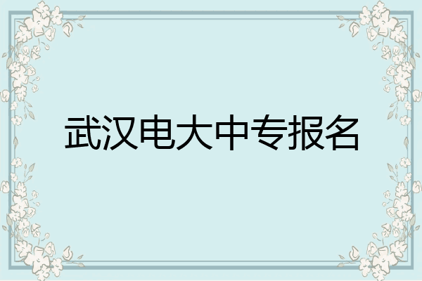 武汉电大中专报名