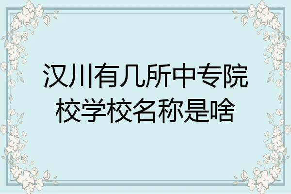 汉川有几所中专院校学校名称是啥