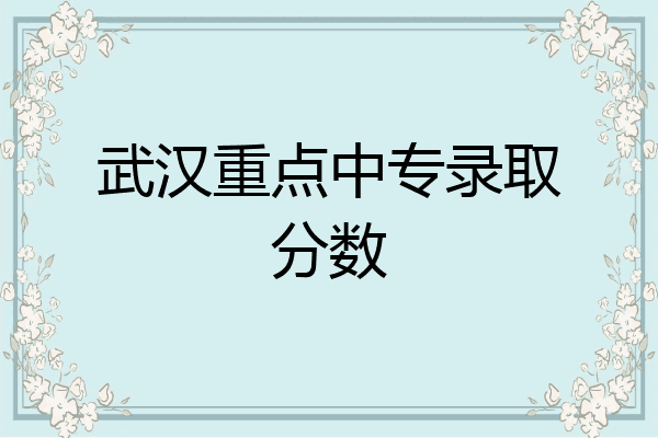 武汉重点中专录取分数