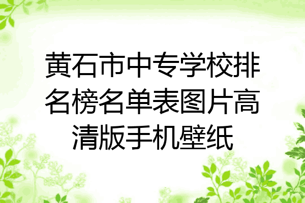 黄石市中专学校排名榜名单表图片高清版手机壁纸