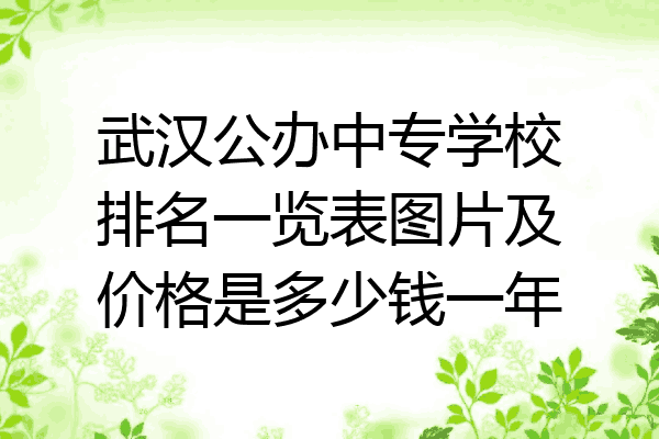 武汉公办中专学校排名一览表图片及价格是多少钱一年