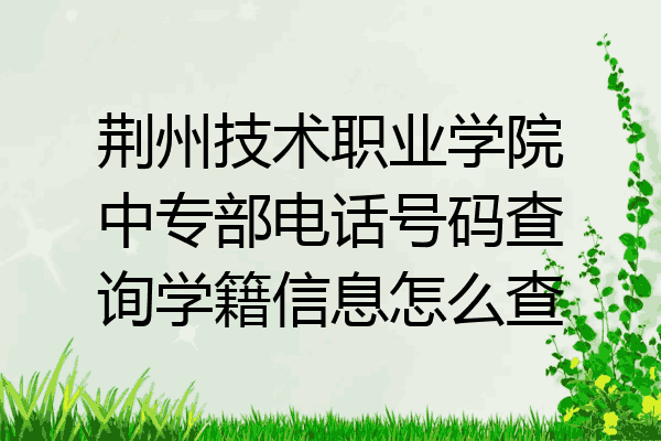 荆州技术职业学院中专部电话号码查询学籍信息怎么查