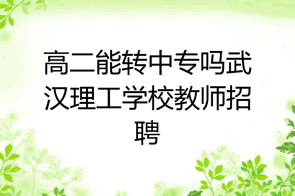 高二能转中专吗武汉理工学校教师招聘