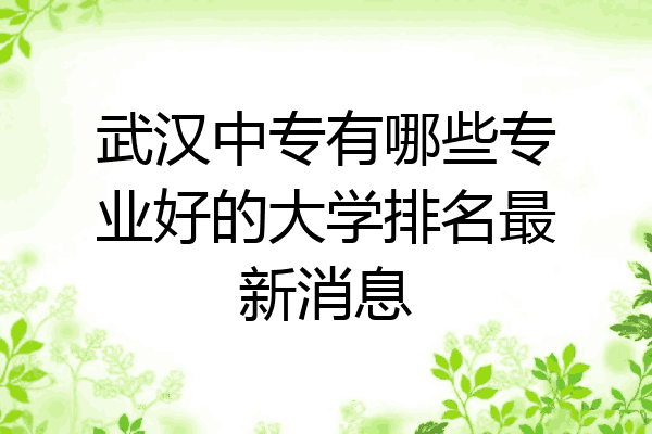 武汉中专有哪些专业好的大学排名最新消息