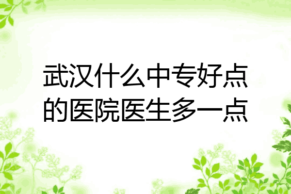 武汉什么中专好点的医院医生多一点