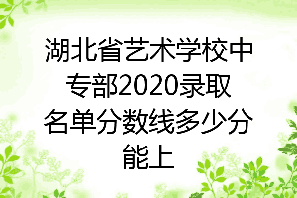 湖北省艺术学校中专部2020录取名单分数线多少分能上