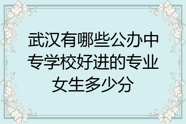 武汉有哪些公办中专学校好进的专业女生多少分