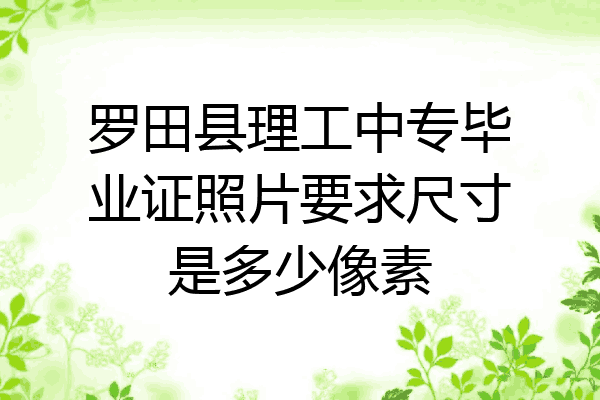罗田县理工中专毕业证照片要求尺寸是多少像素