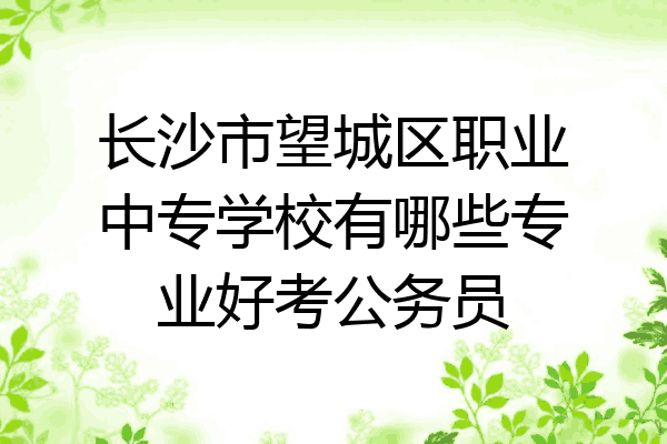 长沙市望城区职业中专学校有哪些专业好考公务员