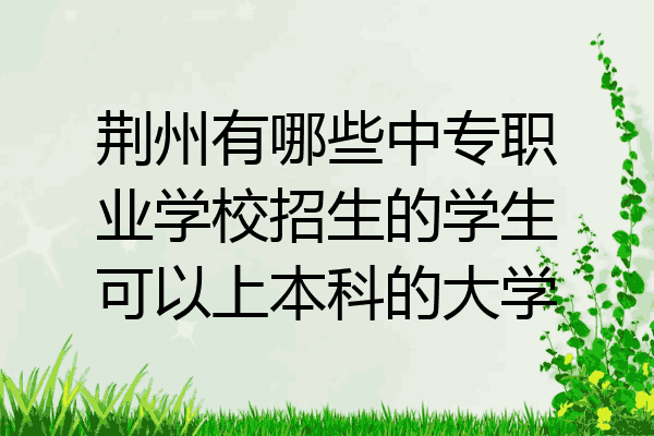 荆州有哪些中专职业学校招生的学生可以上本科的大学