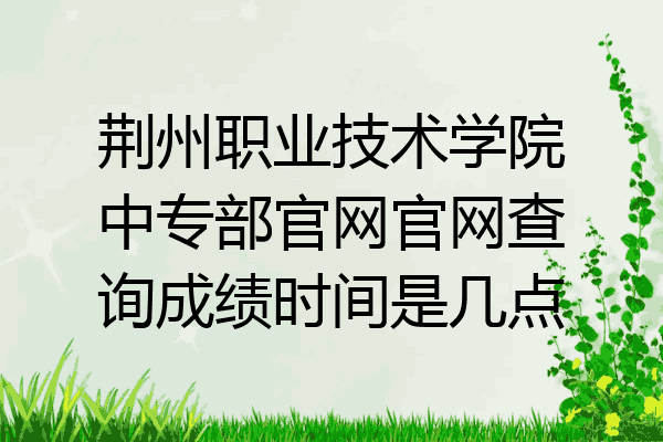 荆州职业技术学院中专部官网官网查询成绩时间是几点