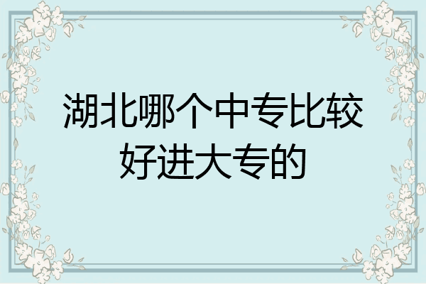 湖北哪个中专比较好进大专的