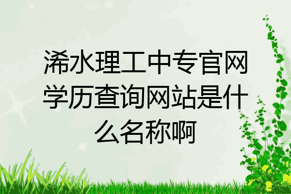 浠水理工中专官网学历查询网站是什么名称啊