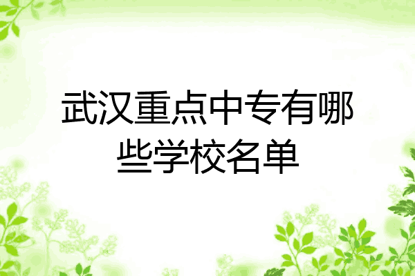 武汉重点中专有哪些学校名单