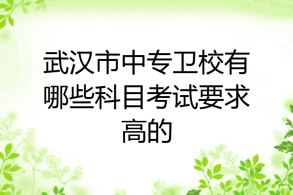 武汉市中专卫校有哪些科目考试要求高的