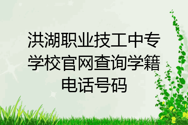 洪湖职业技工中专学校官网查询学籍电话号码