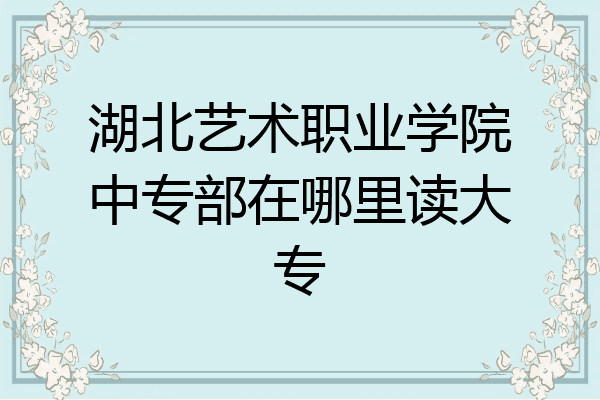 湖北艺术职业学院中专部在哪里读大专