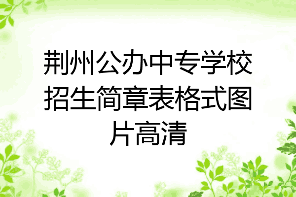 荆州公办中专学校招生简章表格式图片高清