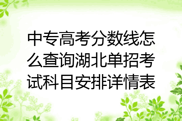 中专高考分数线怎么查询湖北单招考试科目安排详情表