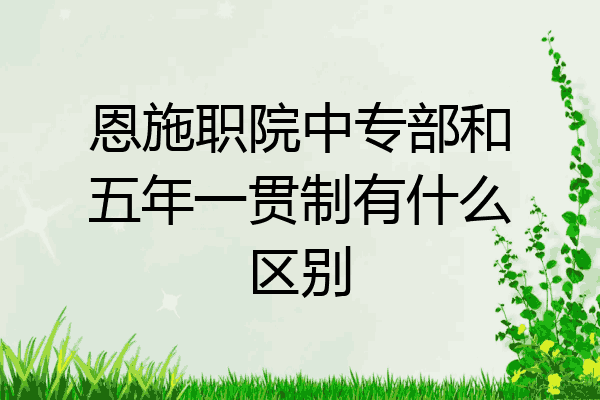 恩施职院中专部和五年一贯制有什么区别