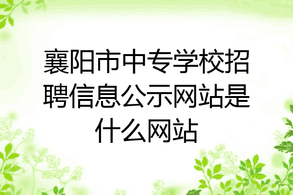 襄阳市中专学校招聘信息公示网站是什么网站