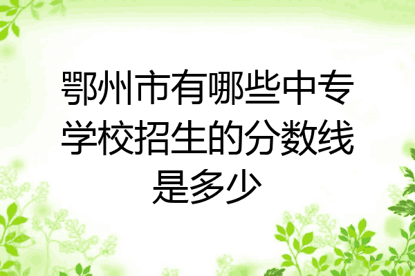 鄂州市有哪些中专学校招生的分数线是多少