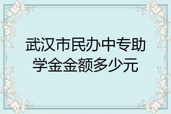 武汉市民办中专助学金金额多少元